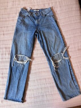 Levi's Light Blue Distressed Boyfriend Jeans